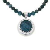 Jay King Sterling Silver Teal Apatite Pendant with Beaded Necklace, 18"